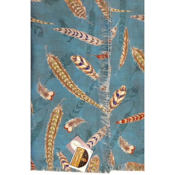 Pheasant FeatherS Decorative Throw Blanket Susan Winget 50x60" NEW Made in USA - Picture 1 of 4